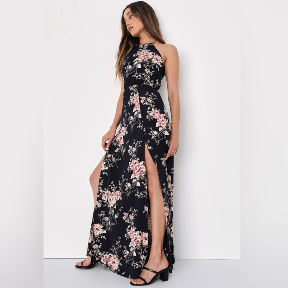 NWT Lulu’s Feel the Music Floral Print Maxi Dress